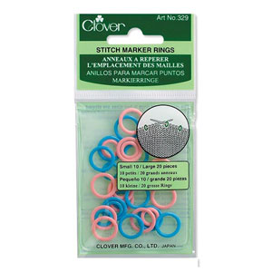 Clover Stitch Markers - Stitch Marker Rings - Pink and Blue