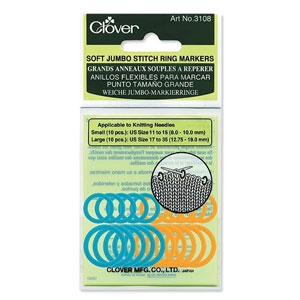 Clover Stitch Markers - Jumbo Soft Ring Markers