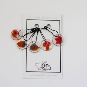 KT and the Squid Stitch Markers - Woodland