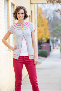 Universal Yarns Bamboo Pop - Adult - Colorwork Cardi - PDF DOWNLOAD