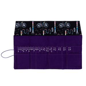 della Q Interchangeable Needle Case - 185-1 - Fabric Print Collection - Yarn Bombing