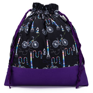 della Q Large Eden Project Bag - 119-2 - Fabric Print Collection - Yarn Bombing