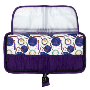 della Q Chicken Boots Interchangeable Needle Case - Coffee and Yarn Purple