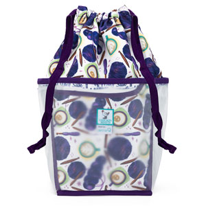 della Q Chicken Boots Double Double Project Bag - Coffee and Yarn Purple