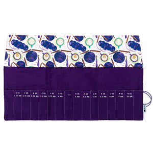 della Q Crochet Roll - 168-2 - Fabric Print Collection - Coffee and Yarn Purple