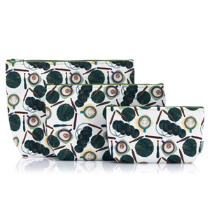 della Q Mesh + Zip Collection - 1123-1 - Fabric Print Collection - Coffee and Yarn Green