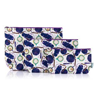 della Q Mesh + Zip Collection - 1123-1 - Fabric Print Collection - Coffee and Yarn Purple