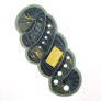 della Q Needle Gauge  - Fabric Print Collection - Coffee and Yarn Green