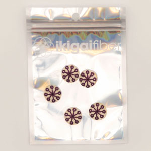 Ikigai Fiber Sew On Crystals & Buttons - Embroidered Purple Flower Button