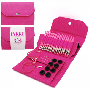 Lykke Birchwood Interchangeable Needle Sets - Blush - Pink Case - 5" Tips US 4-17