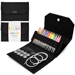 Lykke Birchwood Interchangeable Needle Sets - Colour - Black Case - 5" Tips US 4-17