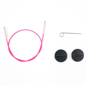 Lykke Interchangeable Needle Cords - Pink - 16"/40 cm [for 3.5" tips]