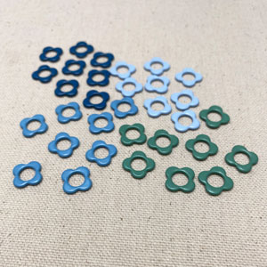 Allstitch Studio Seamless Stitch Markers - Small - Flower Cool Tones