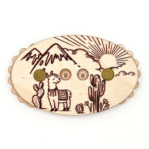 Sunrise Grove Row Counter - Alpaca Mountains - Cherry Wood