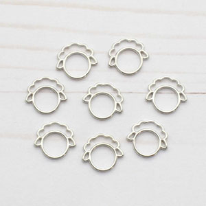 Fox & Pine Stitches Sheep Stitch Markers - Silver Sheep - Closed Ring