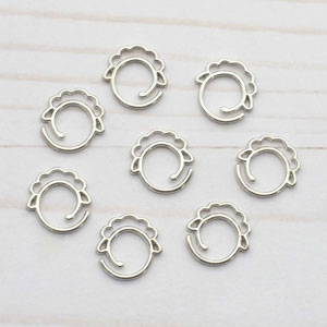 Fox & Pine Stitches Sheep Stitch Markers - Silver Sheep - Split Ring