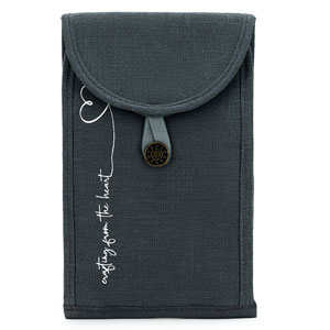 della Q Chicken Boots Accordion Circular Needle Pouch - *Linen - Slate