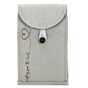 della Q Chicken Boots Accordion Circular Needle Pouch - *Linen - Pebble