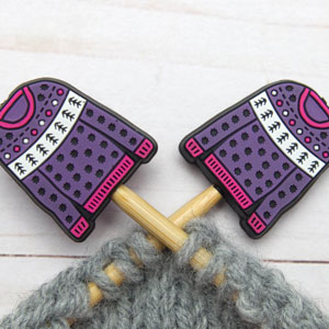 Fox & Pine Stitches Stitch Stoppers/  Point Protector - Purple Sweater