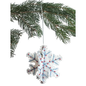 Silk Road Bazaar Handmade Felt Ornaments - Snowflake