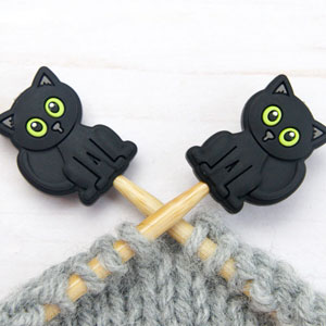 Fox & Pine Stitches Stitch Stoppers/  Point Protector - Black Cat