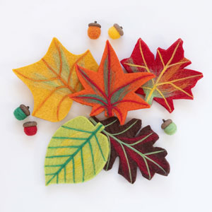 Felted Sky Sculpting With Wool Needle Felting Kits - Fall Leaves & Acorns