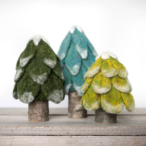 Felted Sky Sculpting With Wool Needle Felting Kits - Evergreen Trees