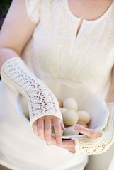Churchmouse Classics Patterns - Lace-Back Fingerless Gloves Pattern