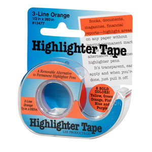 Lee Products Highlighter Tape - Orange