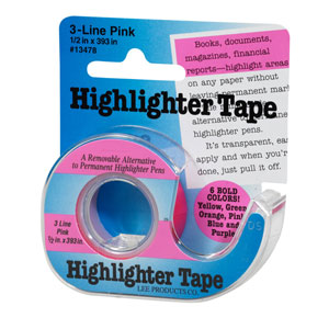 Lee Products Highlighter Tape - Pink