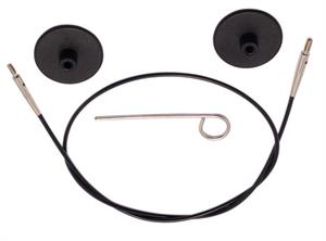 KnitPro Knitter's Pride Cords - 8'' Black with Silver (to make a16'' IC needle)