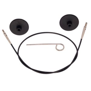 KnitPro Knitter's Pride Cords - 22'' - Black with Silver (to make a 32'' IC needle)