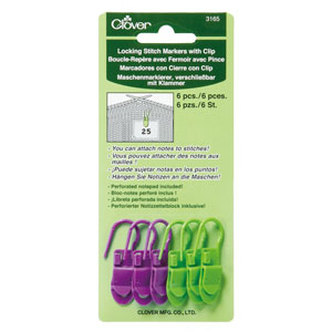 Clover Stitch Markers - Locking Stitch Markers with Clip