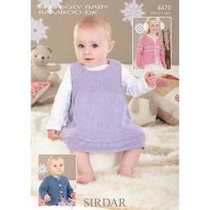Sirdar Snuggly Baby and Children Patterns - 4470 Pinafore and Cardigans - PDF DOWNLOAD