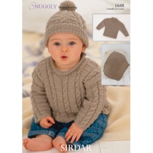 Sirdar Snuggly Baby and Children Patterns - 1648 Sweaters, Blanket, and Hat - PDF DOWNLOAD