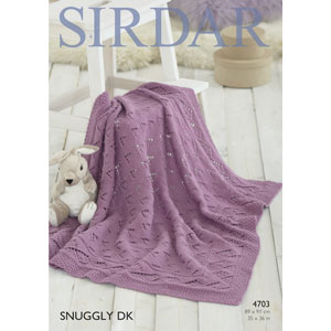 Sirdar Snuggly Baby and Children Patterns - 4703 Baby Blanket - PDF DOWNLOAD