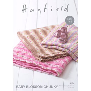 Hayfield Baby Blossom Chunky Patterns - 4676 Blankets - PDF DOWNLOAD