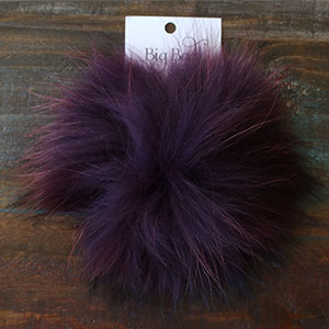 Big Bad Wool Pompoms - Raccoon - Eggplant (6")