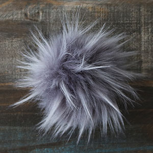 Jimmy Beans Wool Faux Fur Pom Poms - Grey