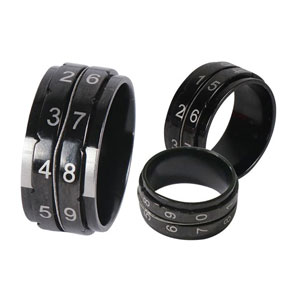 KnitPro Row Counter Ring - Black - Size 9