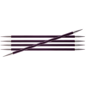 KnitPro Zing Double Pointed Needles - US 10 (6.0mm) - 6" Purple Velvet