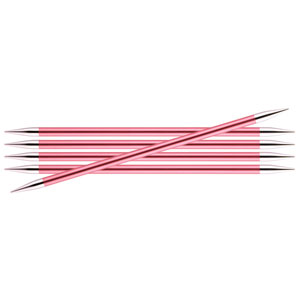 KnitPro Zing Double Pointed Needles - US 10.5 (6.5mm) - 8" Coral