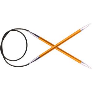 KnitPro Zing Fixed Circular Needles - US 1 (2.25mm) - 16" Amber
