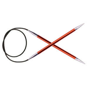KnitPro Zing Fixed Circular Needles - US 1.5 (2.5mm) - 16" Garnet
