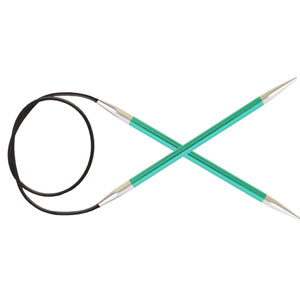 KnitPro Zing Fixed Circular Needles - US 3 (3.25mm) - 24" Emerald