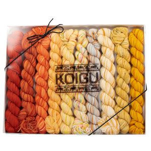 Koigu Pencil Box - Venation Shawl - Sunflower Sky