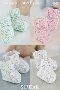 Sirdar Snuggly Baby and Children Patterns - 4562 Bootees in Snuggly Spots DK - PDF DOWNLOAD