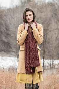 Blue Sky Fibers Patterns - The Classic Collection Patterns - Edina Cabled Scarf - PDF DOWNLOAD