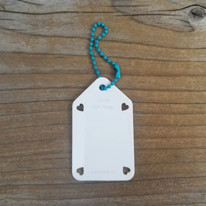 Katrinkles Write On/ Wipe Off Project Tags - White Tag- Teal Chain